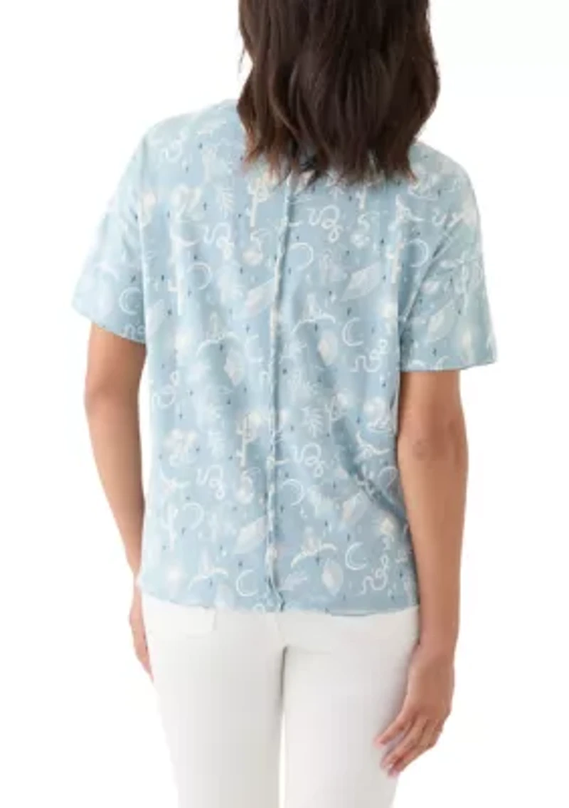 Women's Short Sleeve Drop Shoulder Printed Tee