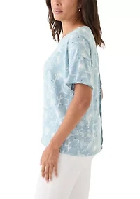 Women's Short Sleeve Drop Shoulder Printed Tee