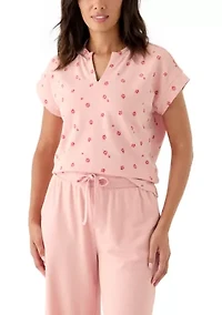 Women's Short Sleeve Printed Muscle Tee