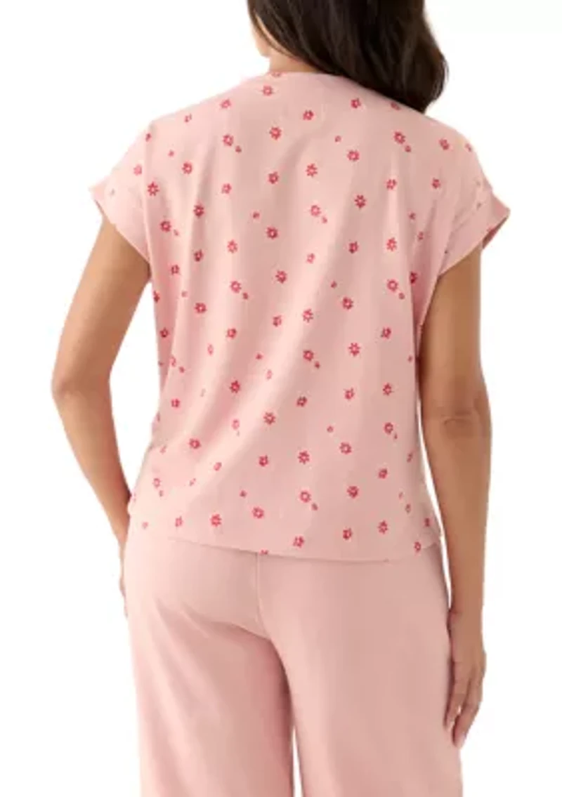 Women's Short Sleeve Printed Muscle Tee