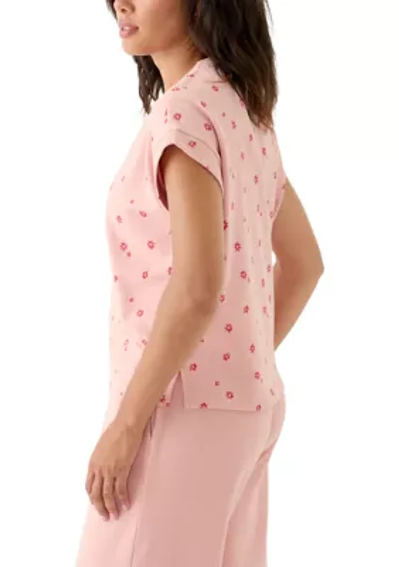 Women's Short Sleeve Printed Muscle Tee