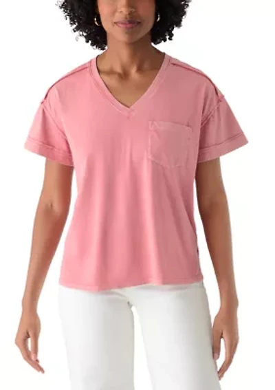Women's Short Sleeve Drop Shoulder Pocket Tee