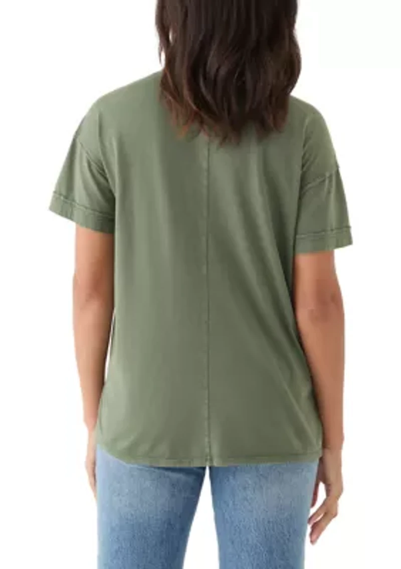 Women's Short Sleeve Drop Shoulder Pocket Tee