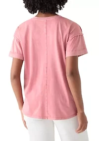 Women's Short Sleeve Drop Shoulder Pocket Tee