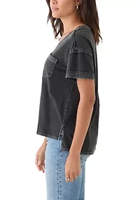 Women's Short Sleeve Drop Shoulder Pocket Tee