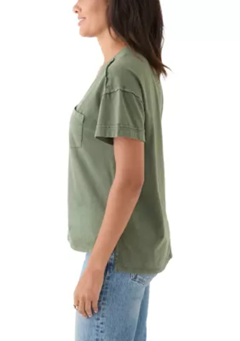 Women's Short Sleeve Drop Shoulder Pocket Tee