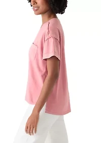 Women's Short Sleeve Drop Shoulder Pocket Tee