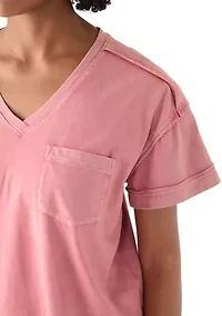 Women's Short Sleeve Drop Shoulder Pocket Tee