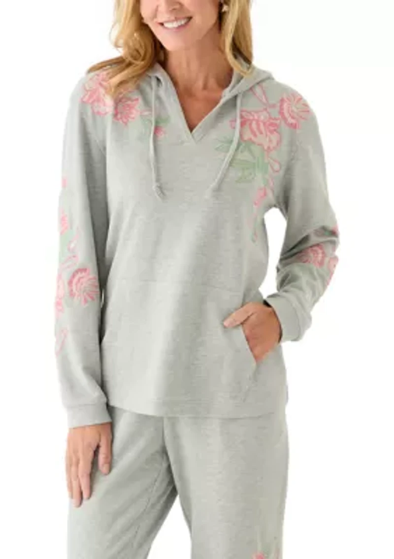 Women's Long Sleeve Embellished Sweatshirt Hoodie