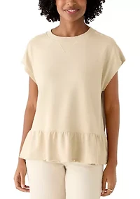 Women's Short Sleeve Babydoll Terry Top