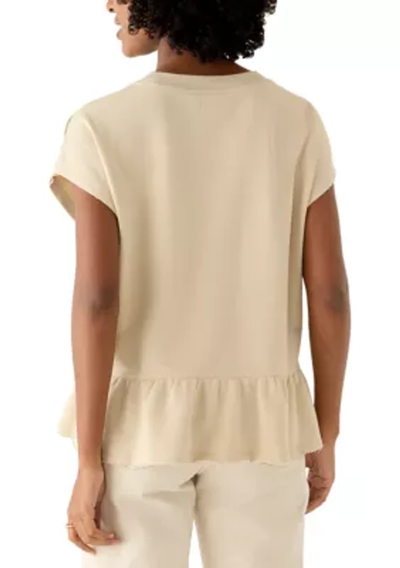 Women's Short Sleeve Babydoll Terry Top