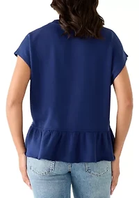 Women's Short Sleeve Babydoll Terry Top