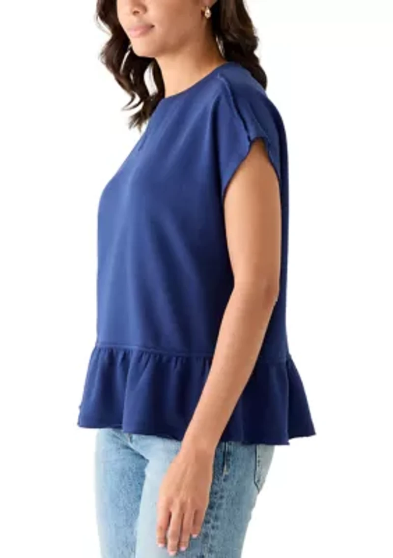 Women's Short Sleeve Babydoll Terry Top