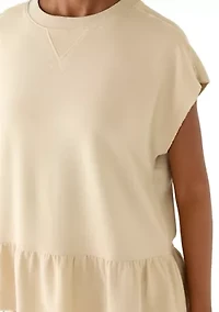 Women's Short Sleeve Babydoll Terry Top