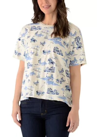 Women's Short Sleeve Printed Top