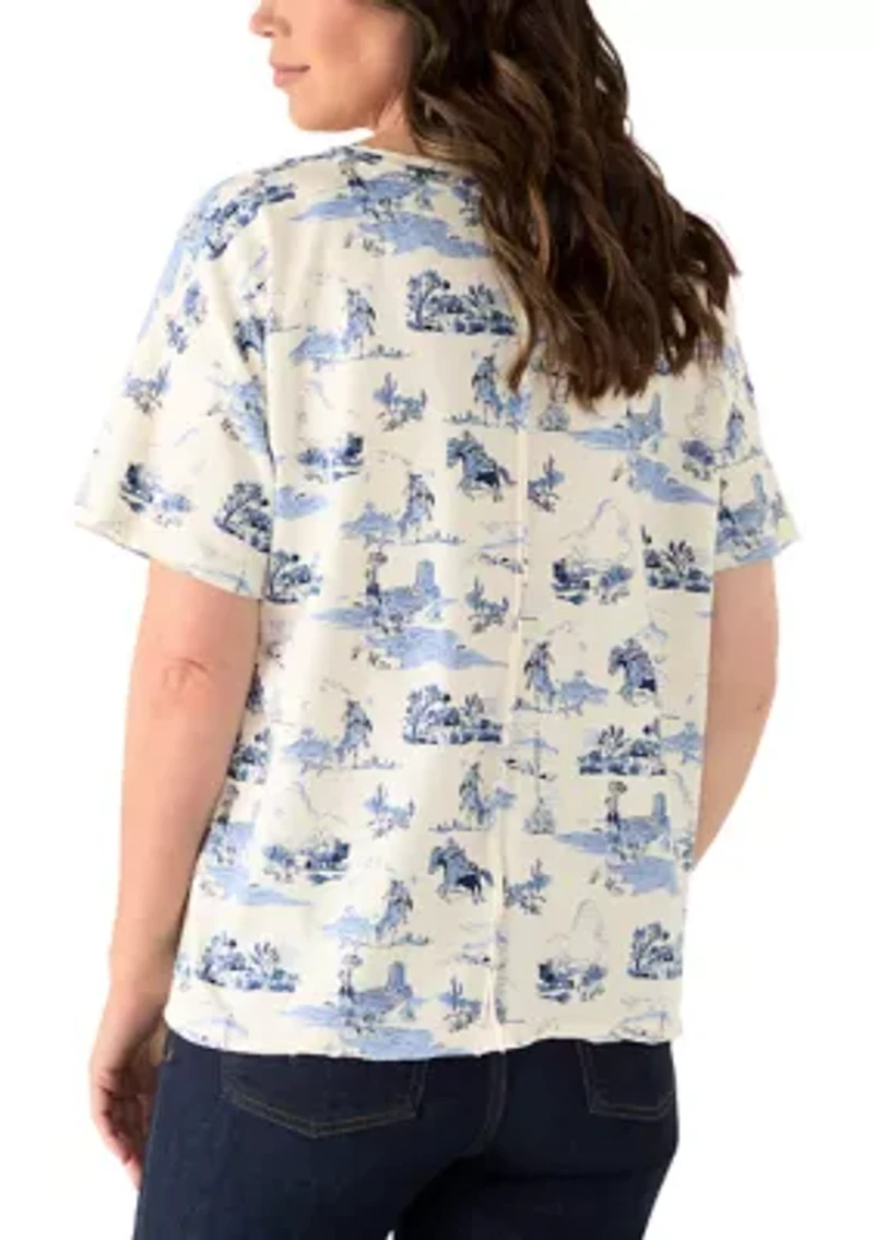 Women's Short Sleeve Printed Top