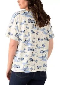 Women's Short Sleeve Printed Top