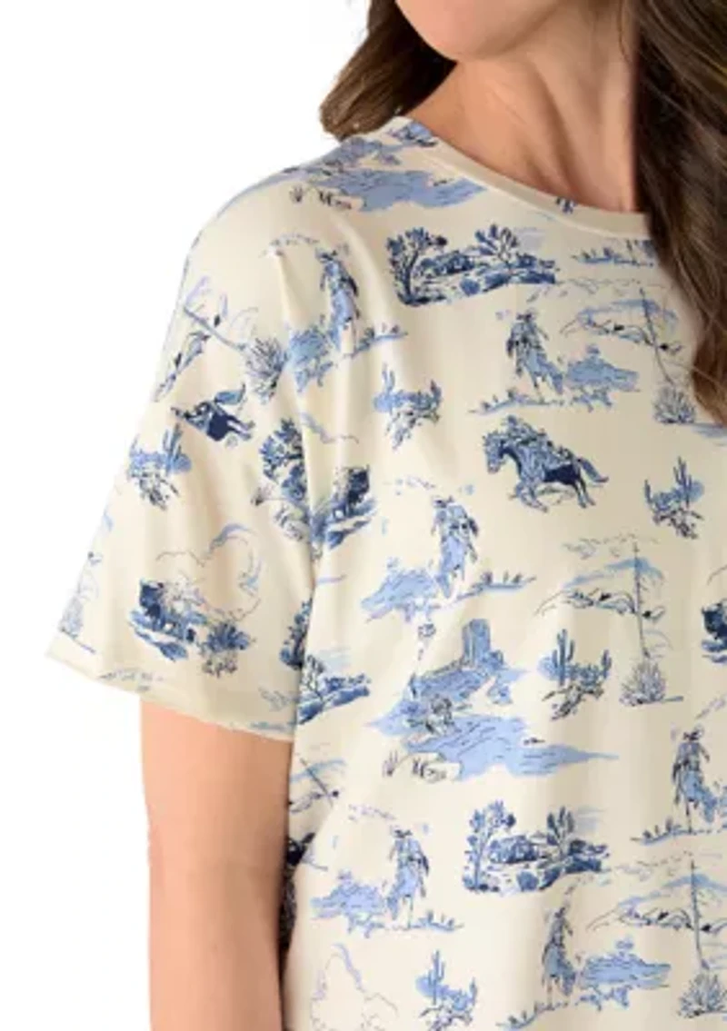 Women's Short Sleeve Printed Top
