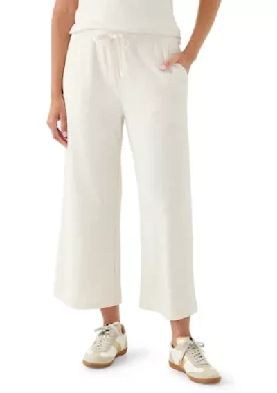 Women's Wide Leg Heathered Crop Pants