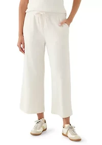 Women's Wide Leg Heathered Crop Pants