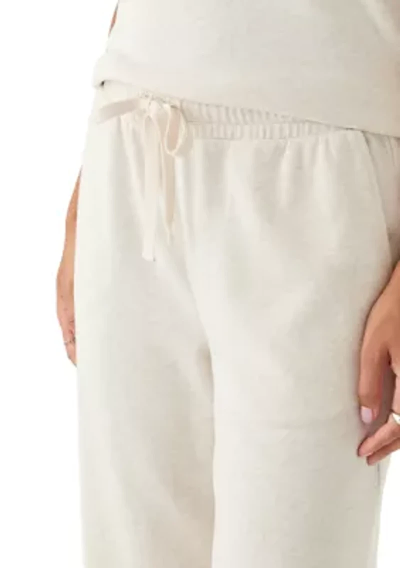 Women's Wide Leg Heathered Crop Pants