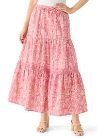 Women's Mixed Media Maxi Skirt