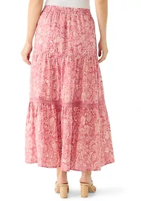 Women's Mixed Media Maxi Skirt