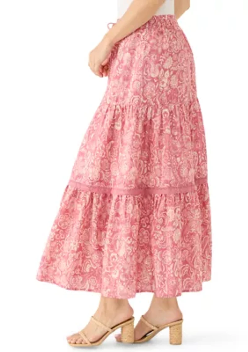 Women's Mixed Media Maxi Skirt