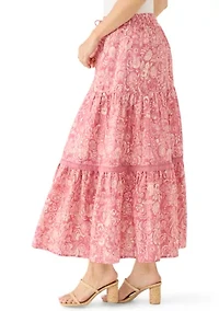 Women's Mixed Media Maxi Skirt