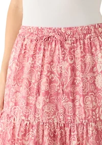 Women's Mixed Media Maxi Skirt