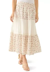 Women's Mixed Media Maxi Skirt