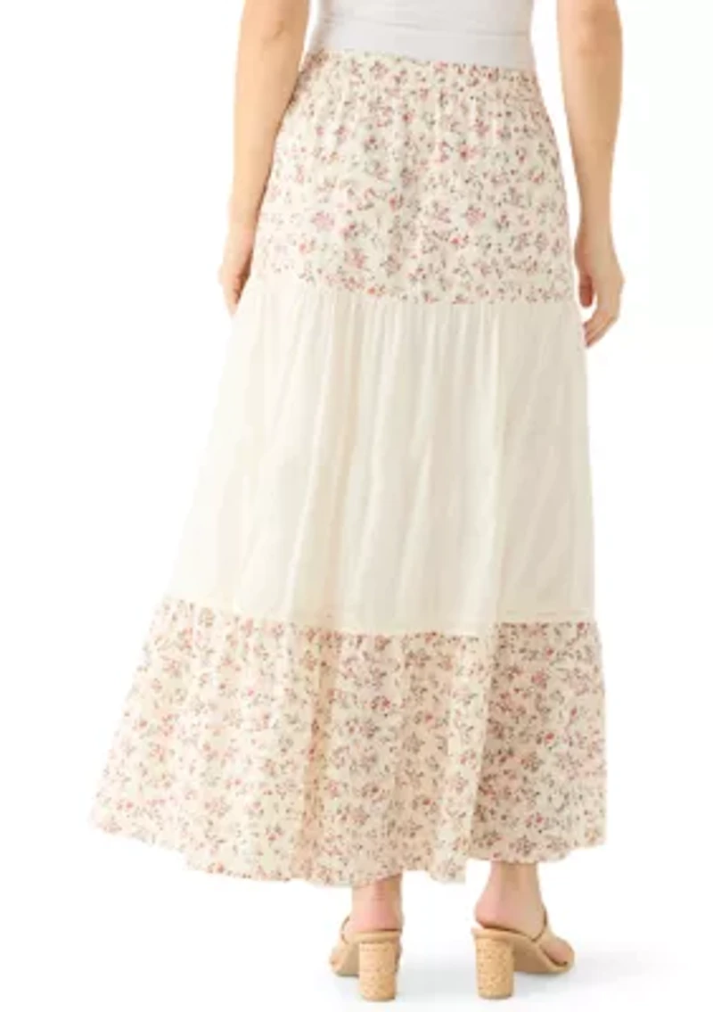 Women's Mixed Media Maxi Skirt