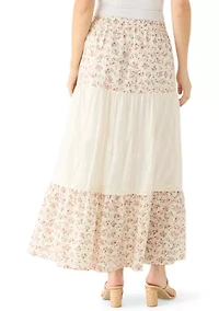 Women's Mixed Media Maxi Skirt