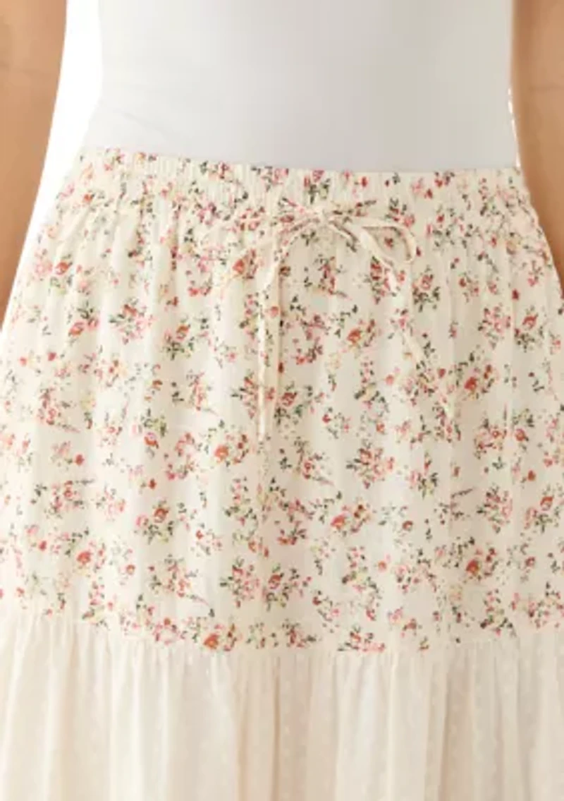 Women's Mixed Media Maxi Skirt