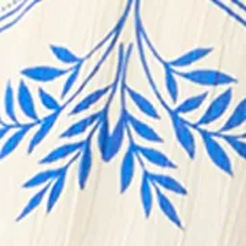 Women's Short Sleeve V-Neck Flutter Printed Top