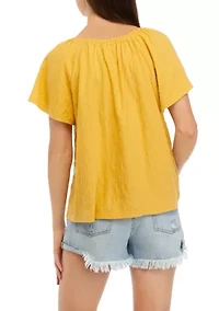 Petite Short Sleeve Swing Top