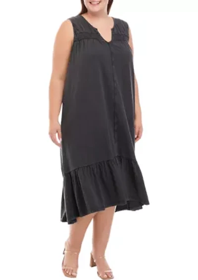 Plus Tie Back Midi Dress