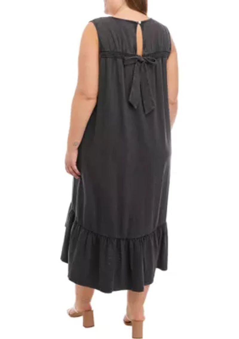Plus Tie Back Midi Dress