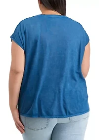 Plus Smocked Shoulder Top