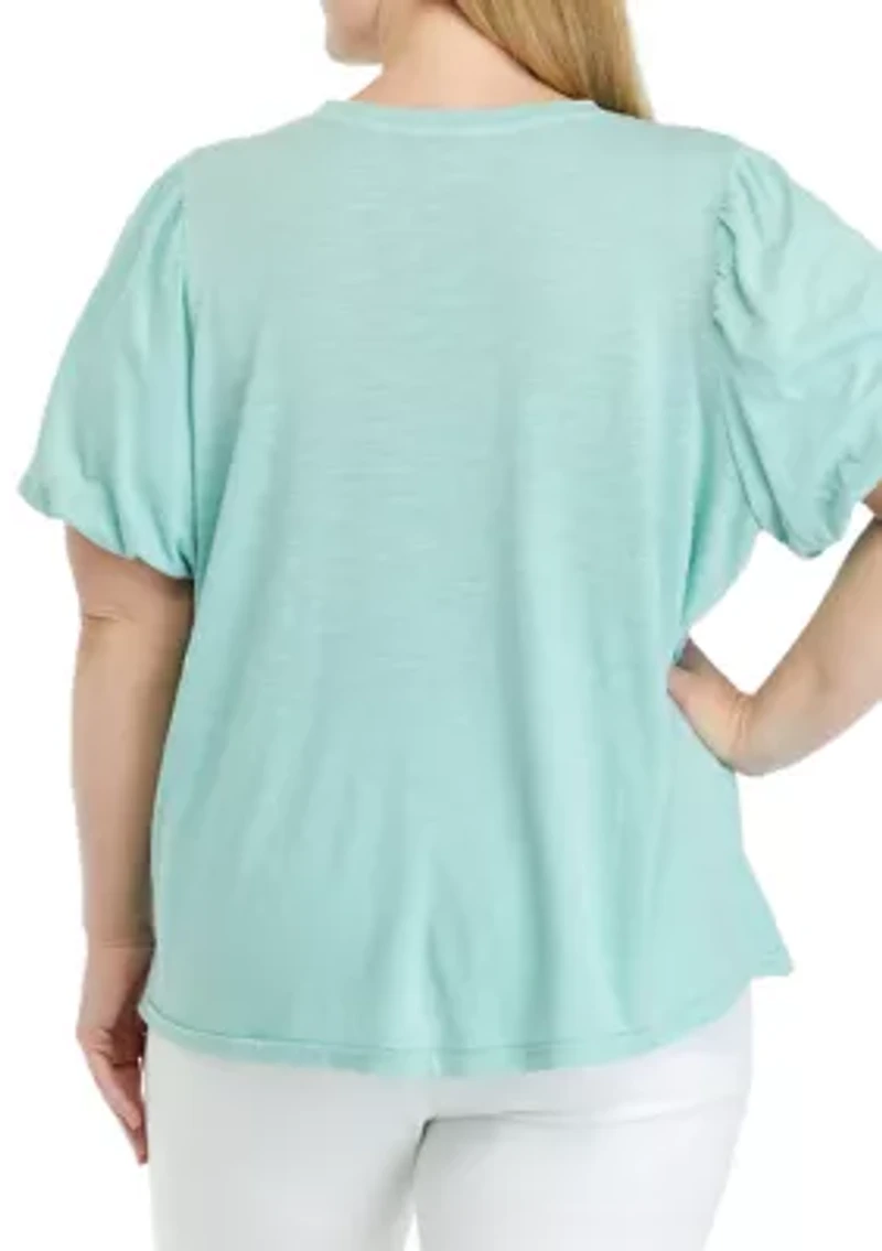 Plus Puff Sleeve Top