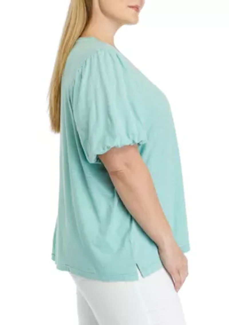 Plus Puff Sleeve Top
