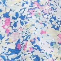 Plus 3/4 Sleeve Smocked Peasant Printed Top