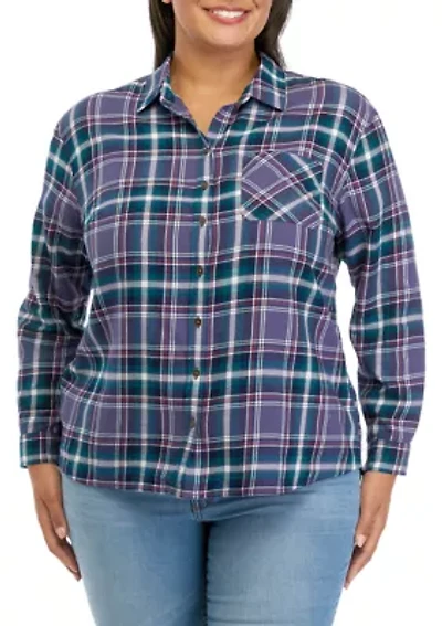 Plus Printed Woven Top