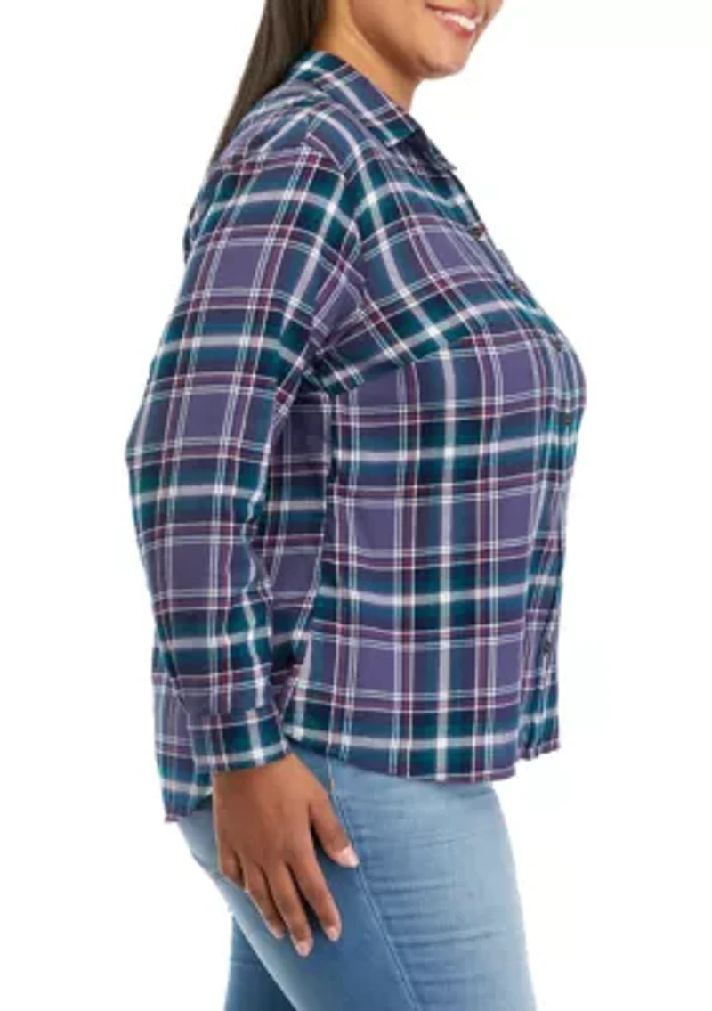 Plus Printed Woven Top