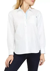 Women's Long Sleeve Oxford Boyfriend Shirt
