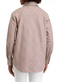 Women's Long Sleeve Oxford Boyfriend Shirt