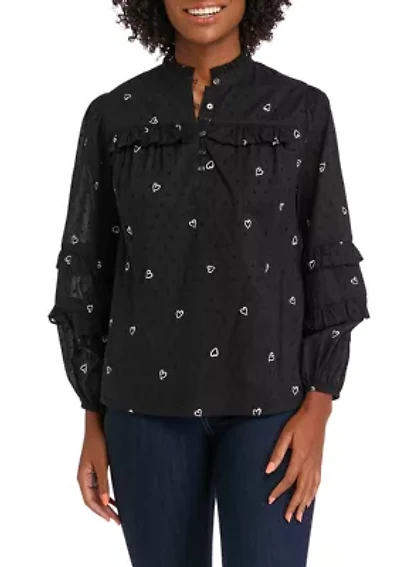 Women's Ruffled Printed Top
