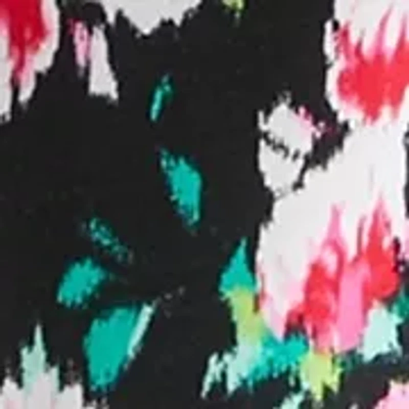 Women's 3/4 Sleeve Double Ruffle Neck Printed Top