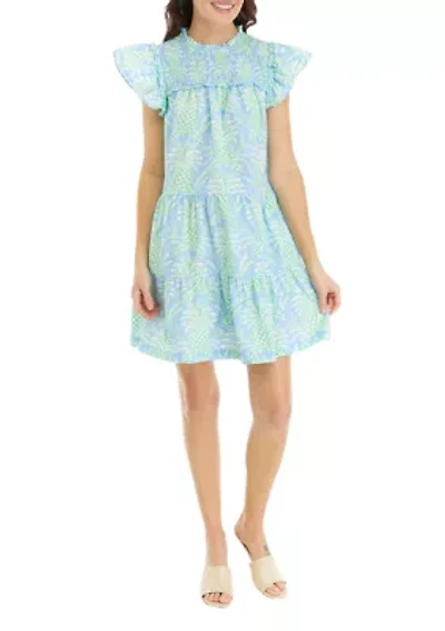 Women's Sleeveless Yoke Printed Dress