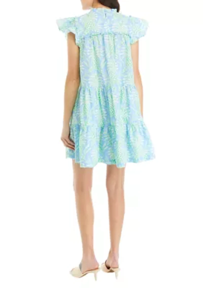 Women's Sleeveless Yoke Printed Dress